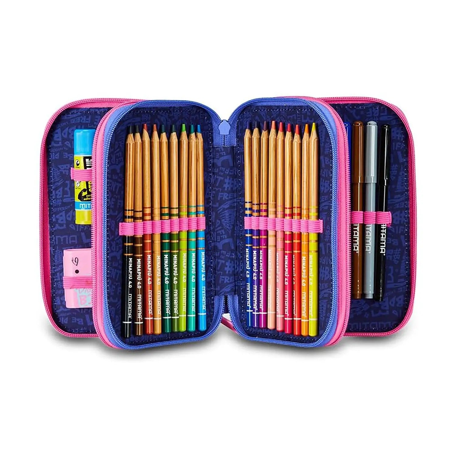 Astuccio 3 Zip Magic Pink - Mitama
