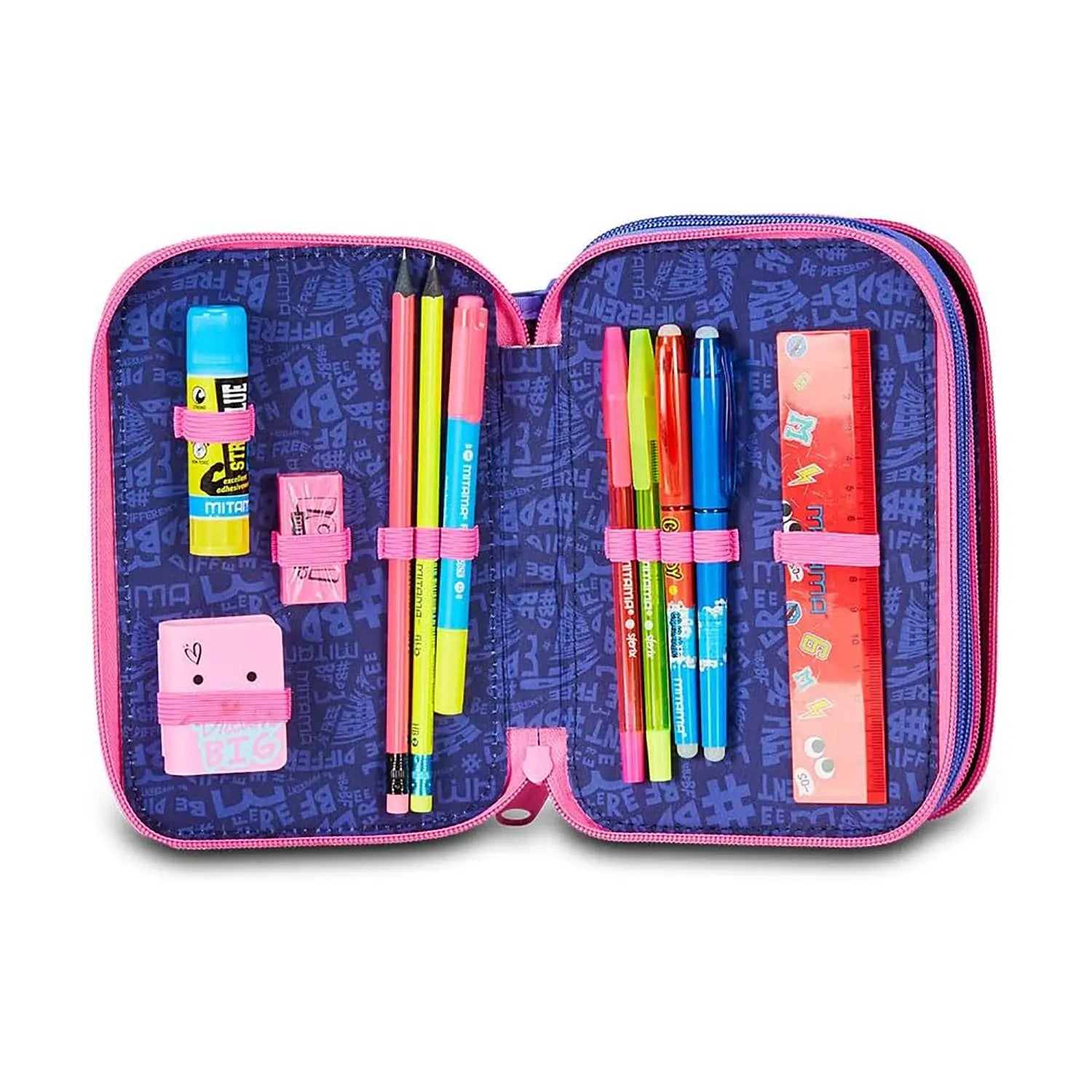 Astuccio 3 Zip Magic Pink - Mitama