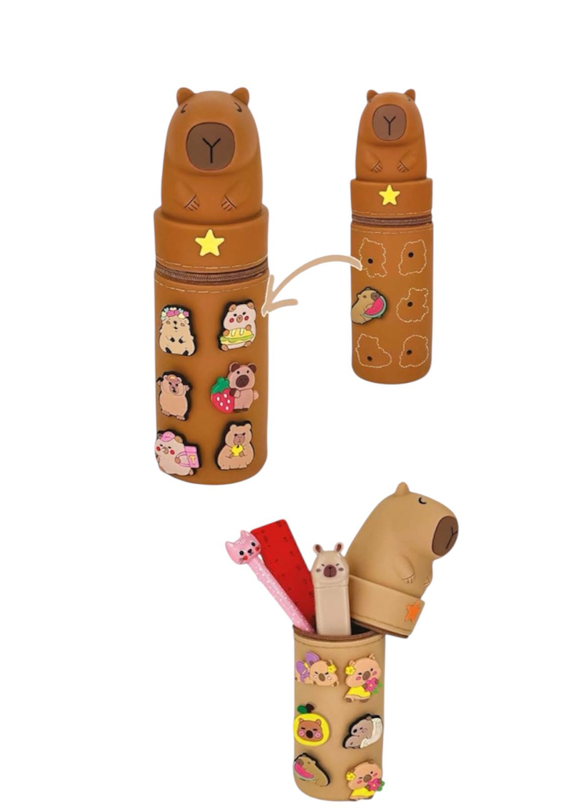 Astuccio in silicone con pins Capibara - Lebez