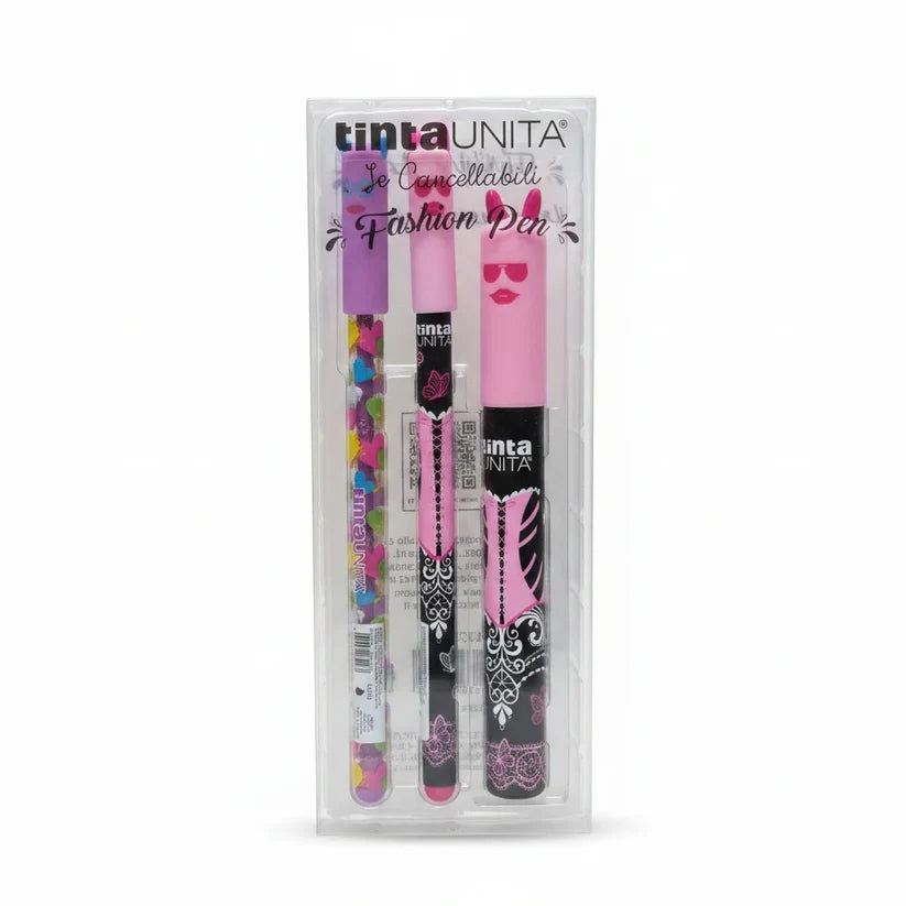 Set 2 Penne Cancellabili Fashion con Refill - Tinta Unita