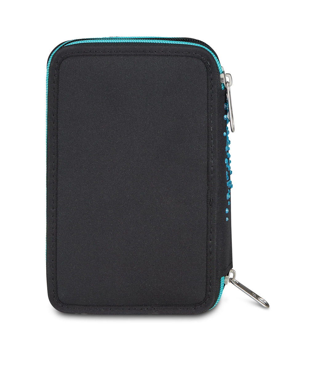 ASTUCCIO Seven® 3 ZIP NERO E AZZURRO- GLITZYCUTE