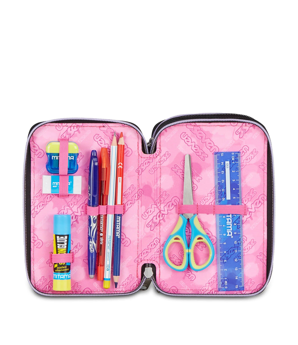 ASTUCCIO Seven® 3 ZIP NERO E ROSA - GLITZYCUTE