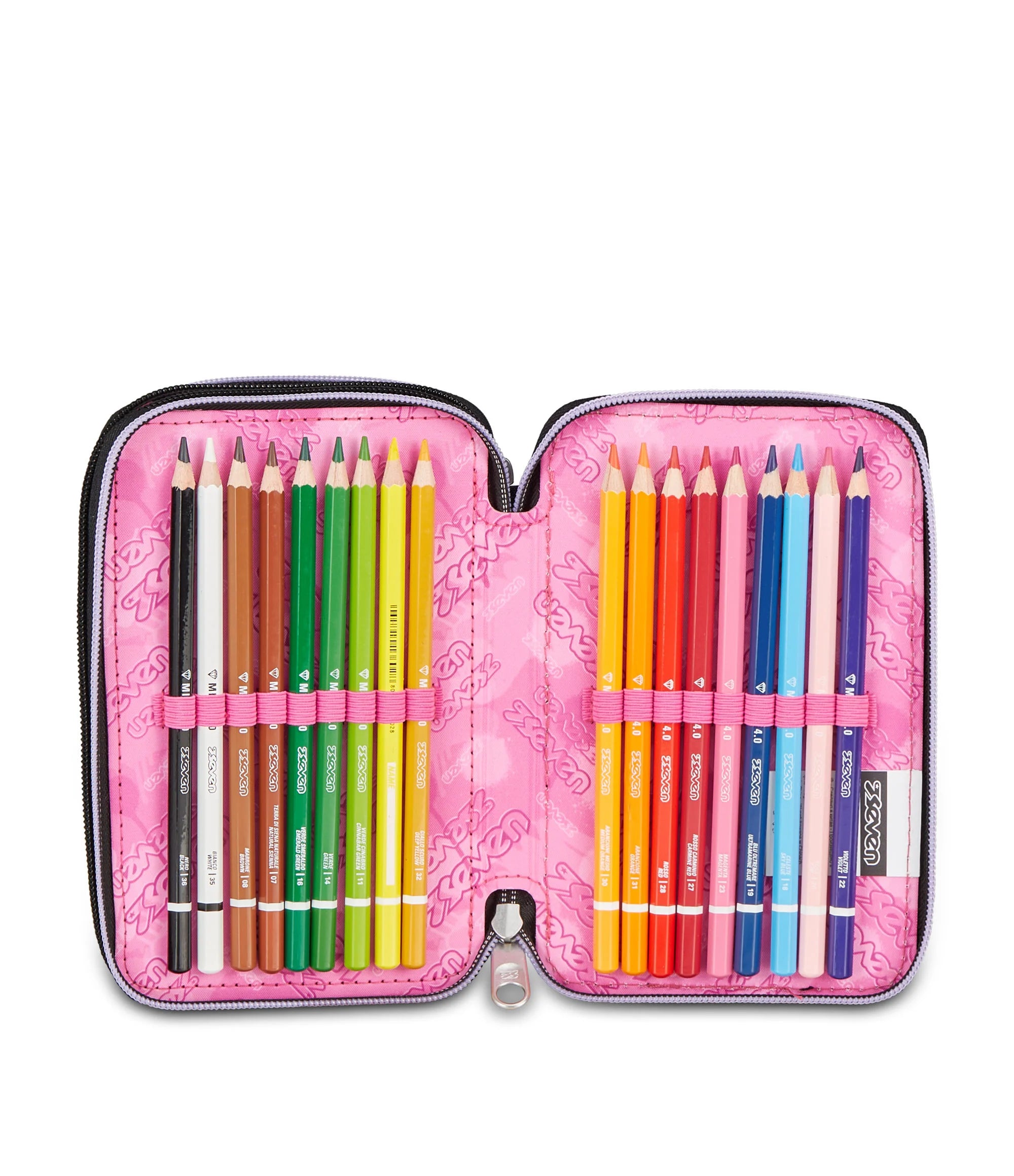 ASTUCCIO Seven® 3 ZIP NERO E ROSA - GLITZYCUTE
