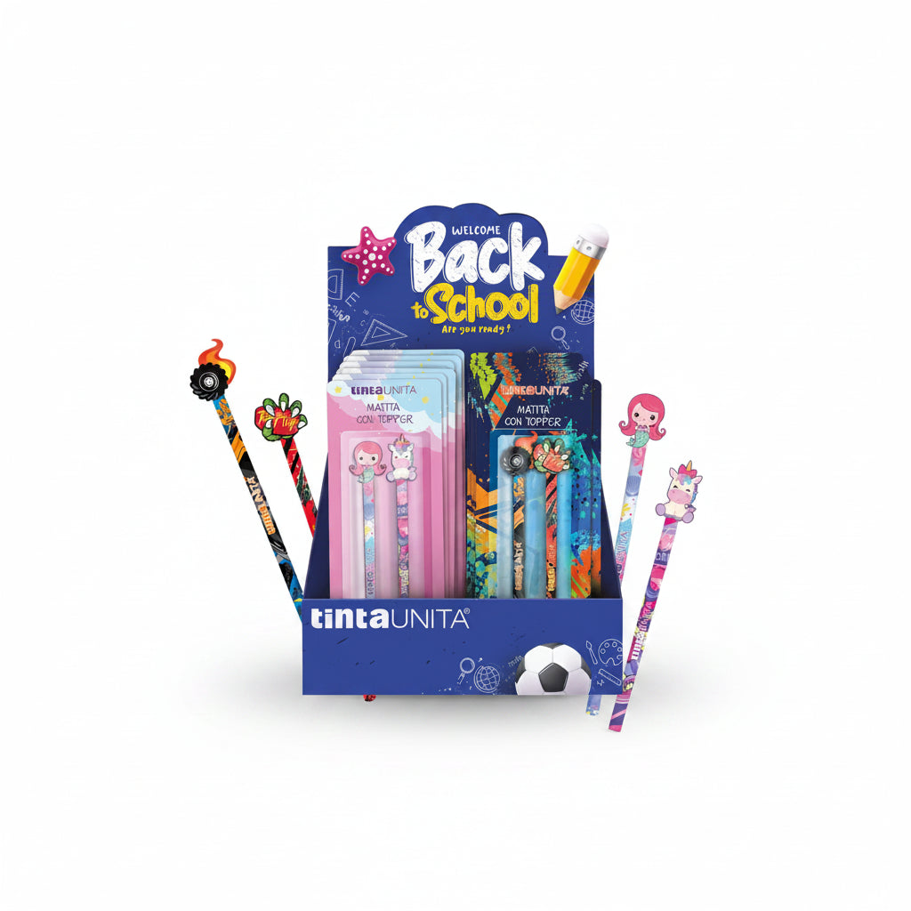 Set 2 Matite con topper - Tinta Unita Back To School