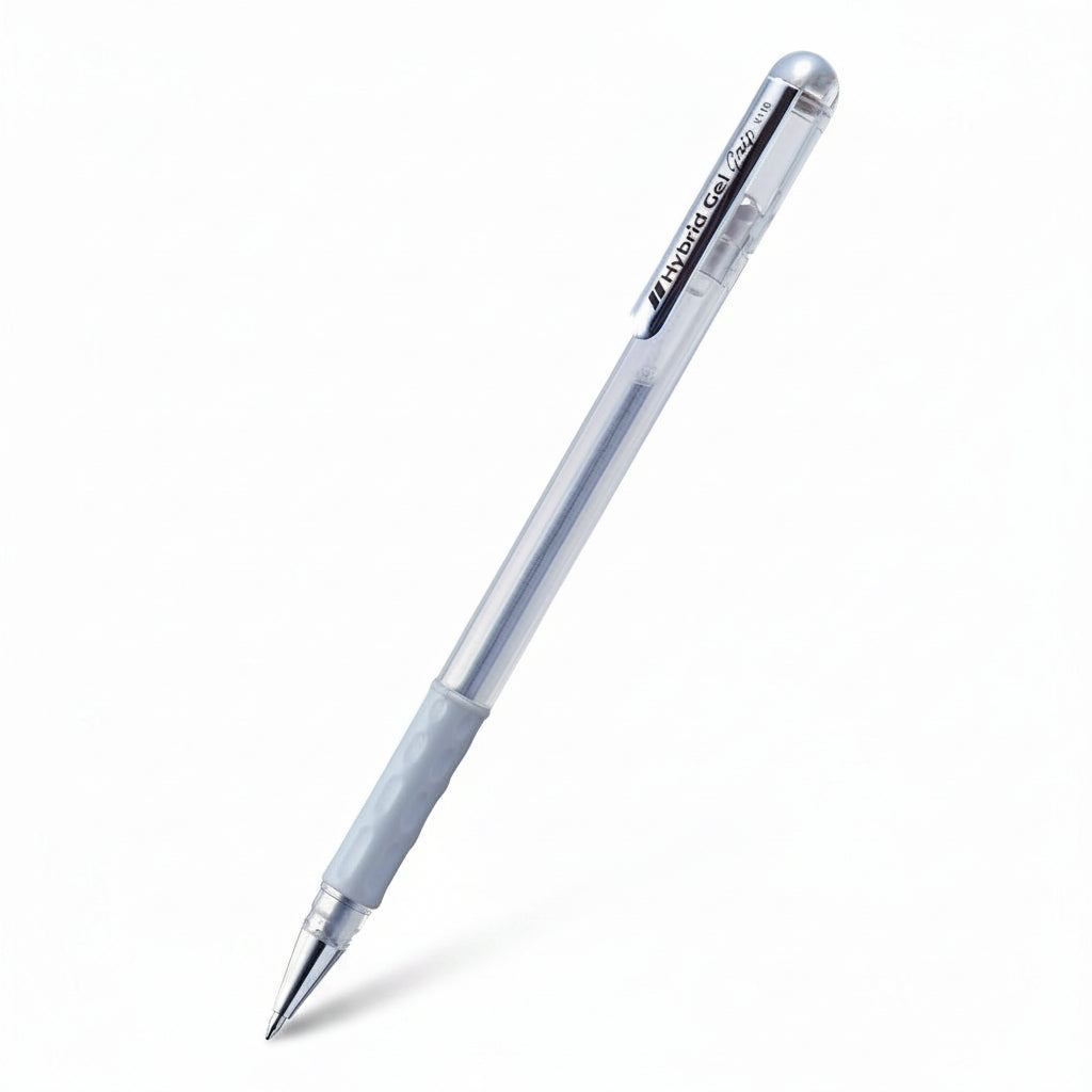 Penna Pentel Hybrid Gel Grip bianca - tratto 0,8 mm