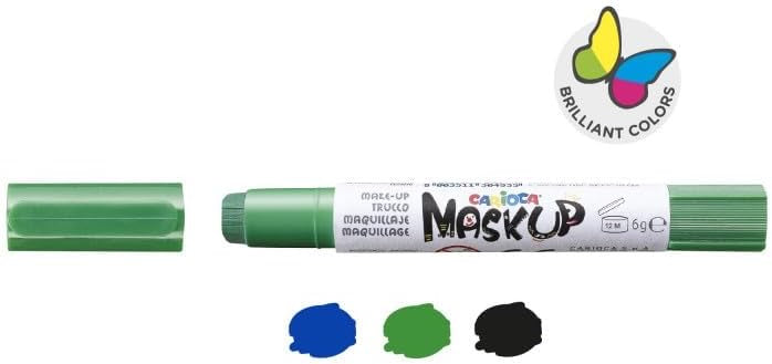 CARIOCA MASK UP Monster - 
Set di 3 colori brillanti a base d'acqua per la pelle in Stick con fantasia MONSTER