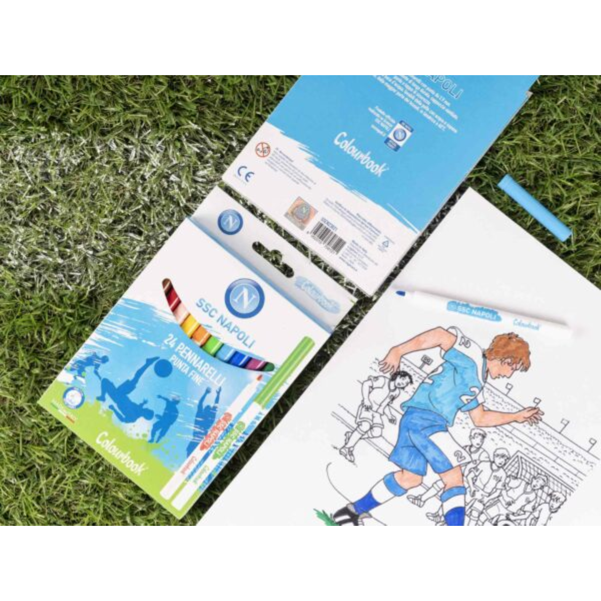 Pennarelli lavabili per bambini 12 colori SSC Napoli - Colourbook