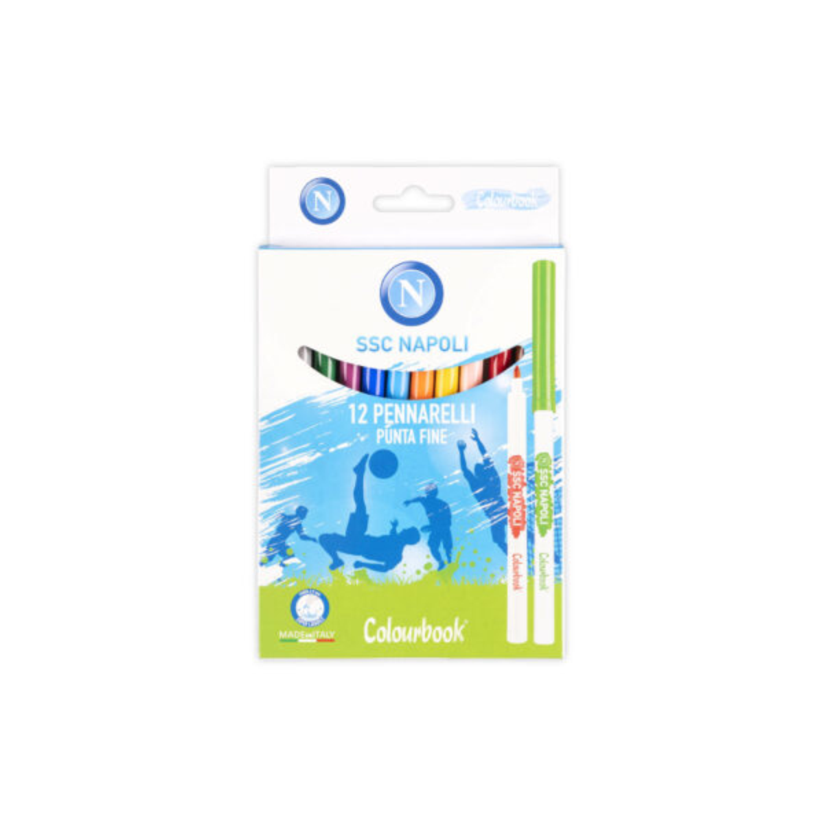Pennarelli lavabili per bambini 12 colori SSC Napoli - Colourbook