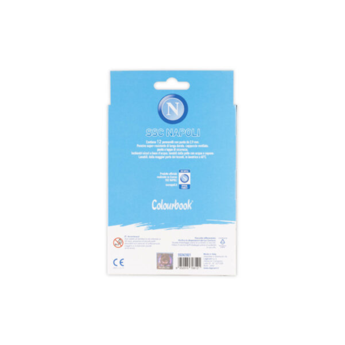 Pennarelli lavabili per bambini 12 colori SSC Napoli - Colourbook