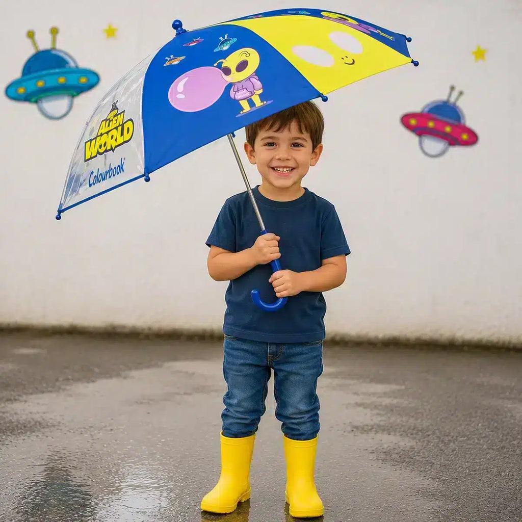 Ombrello per bambini Alien World antivento - Colourbook