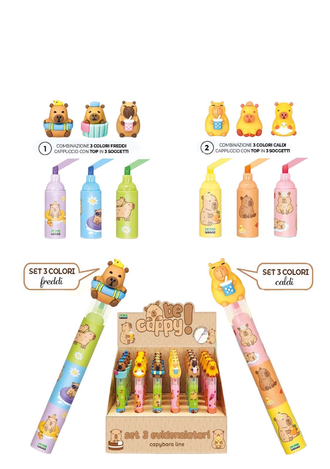 Set mini evidenziatori Capibara - Lebez