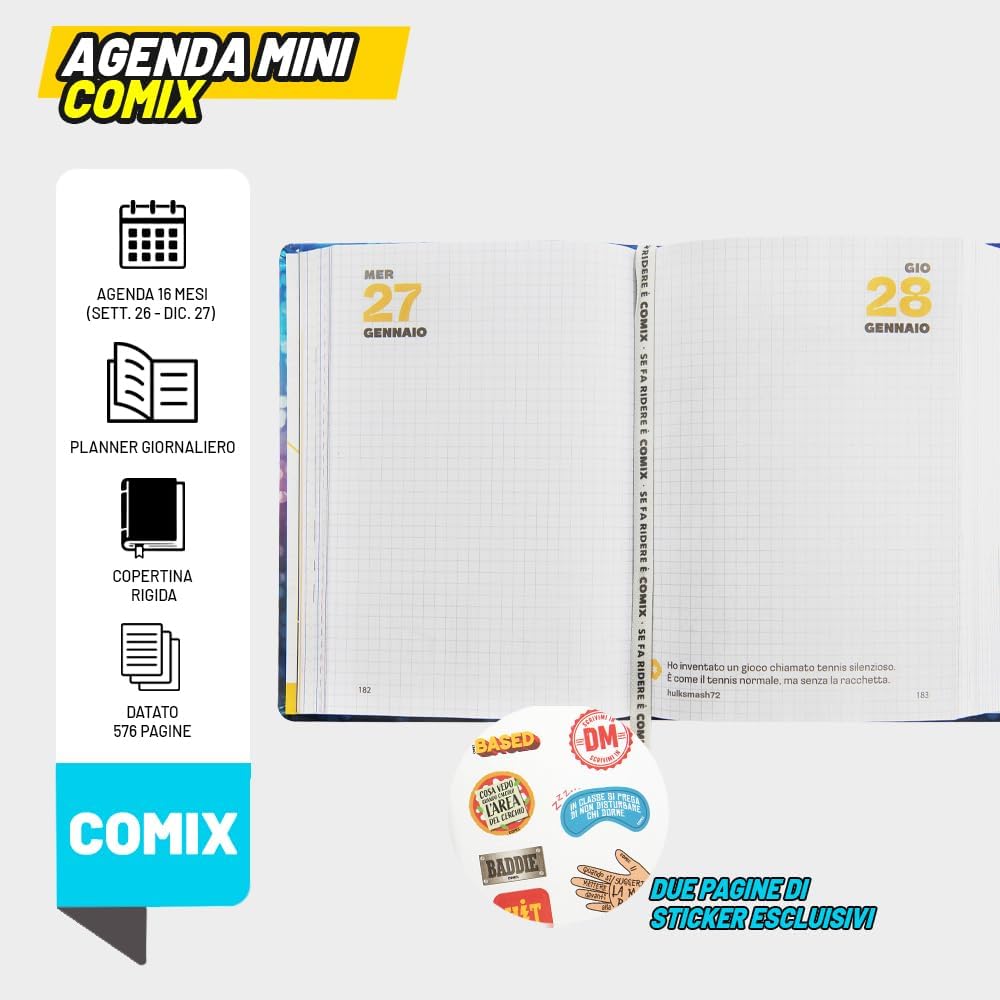 Diario Formato Mini Giornaliero 16 Mesi 2026/2027 - COMIX