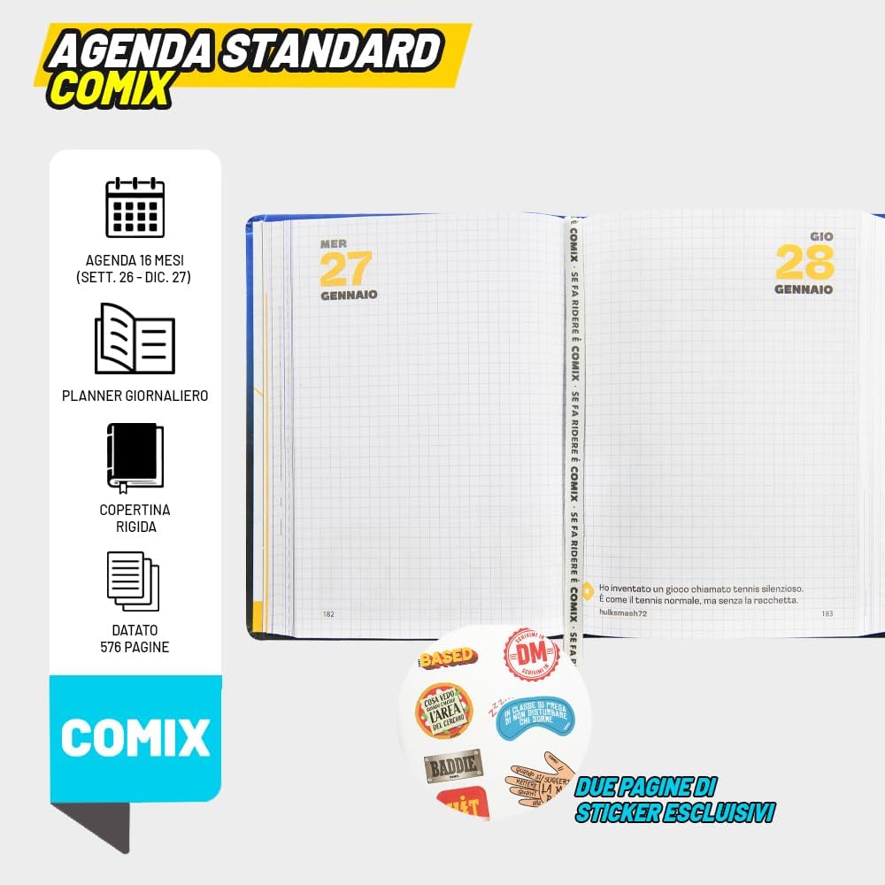 Diario Formato Standard Giornaliero 16 Mesi 2026/2027 - COMIX