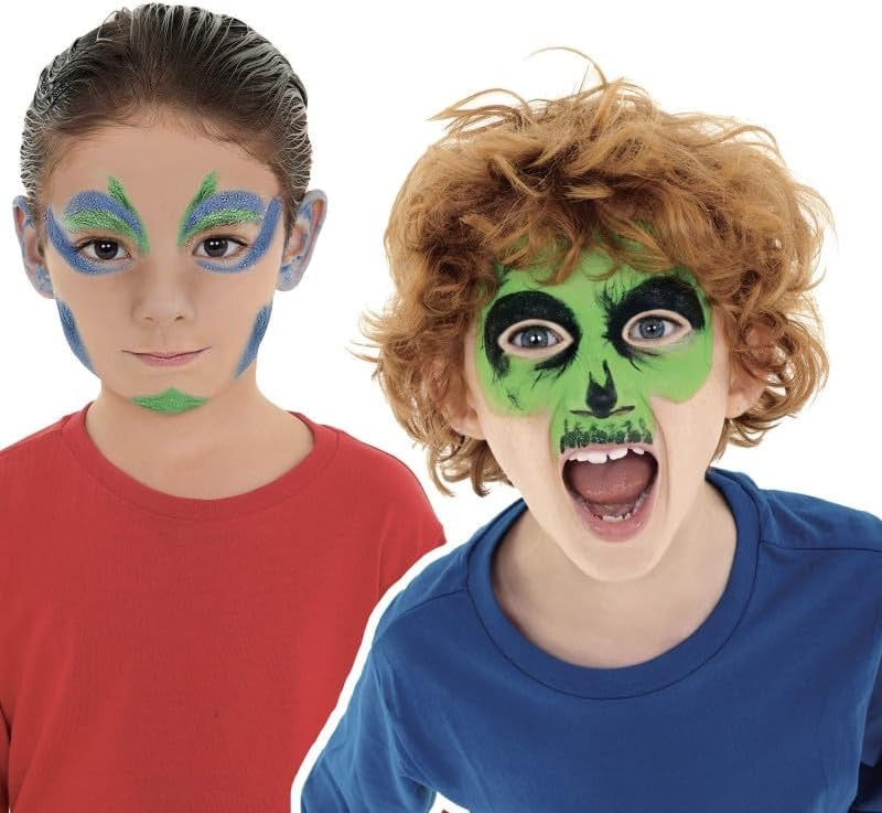 CARIOCA MASK UP Monster - 
Set di 3 colori brillanti a base d'acqua per la pelle in Stick con fantasia MONSTER