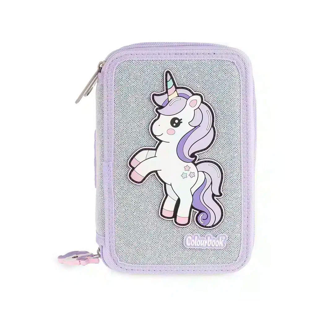 Astuccio 3 zip Unicorn – Completo Colourbook