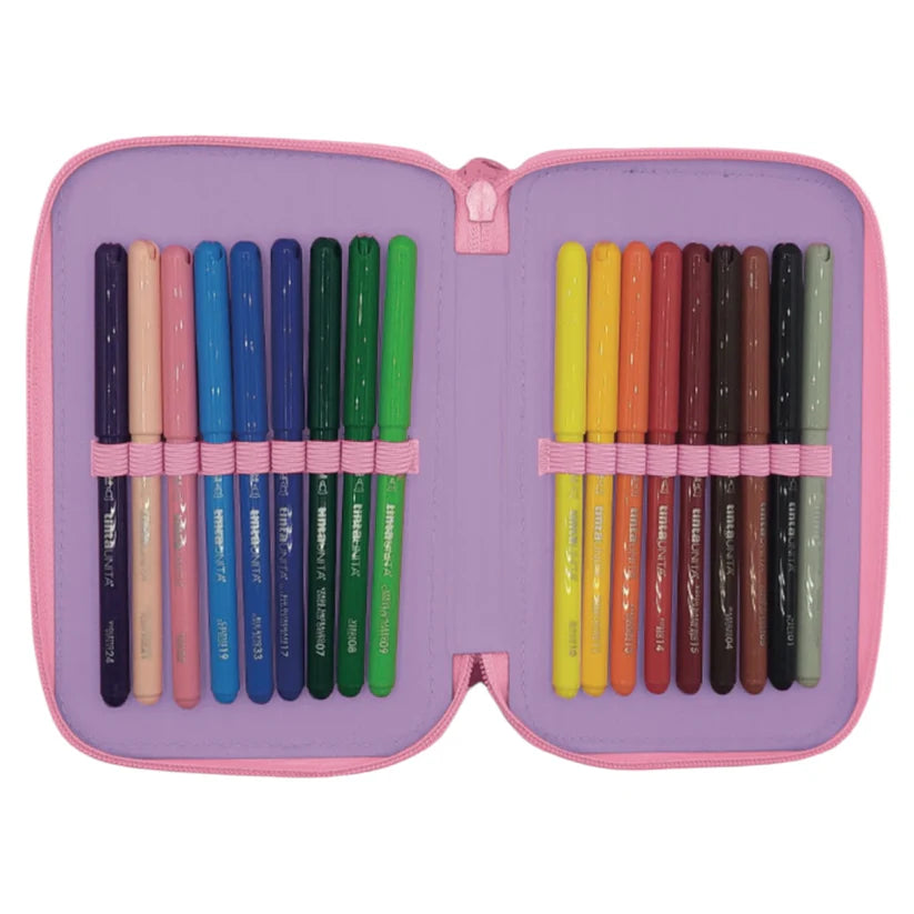 Astuccio Triplo Glamour Rosa - Tinta Unita