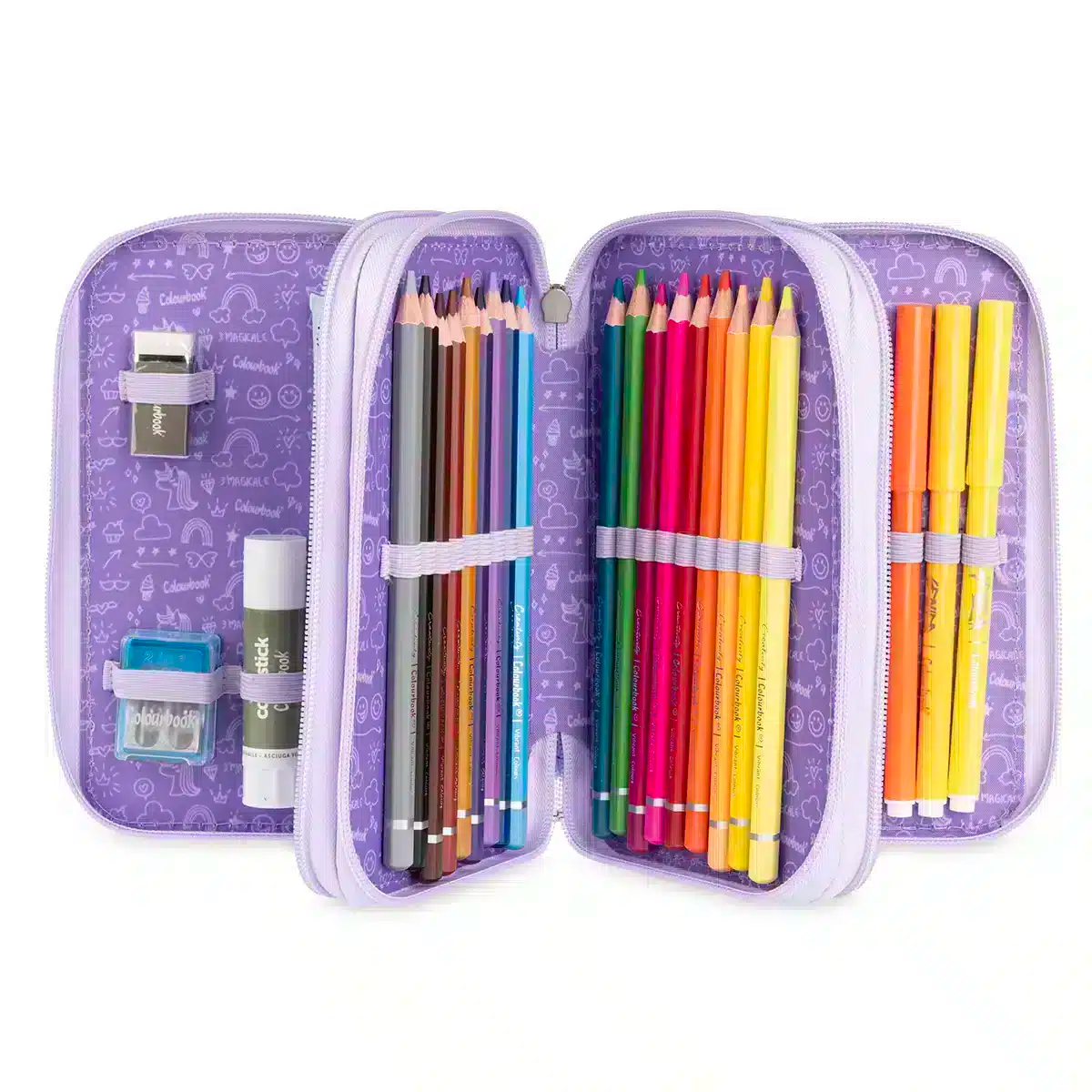 Astuccio 3 zip Unicorn – Completo Colourbook