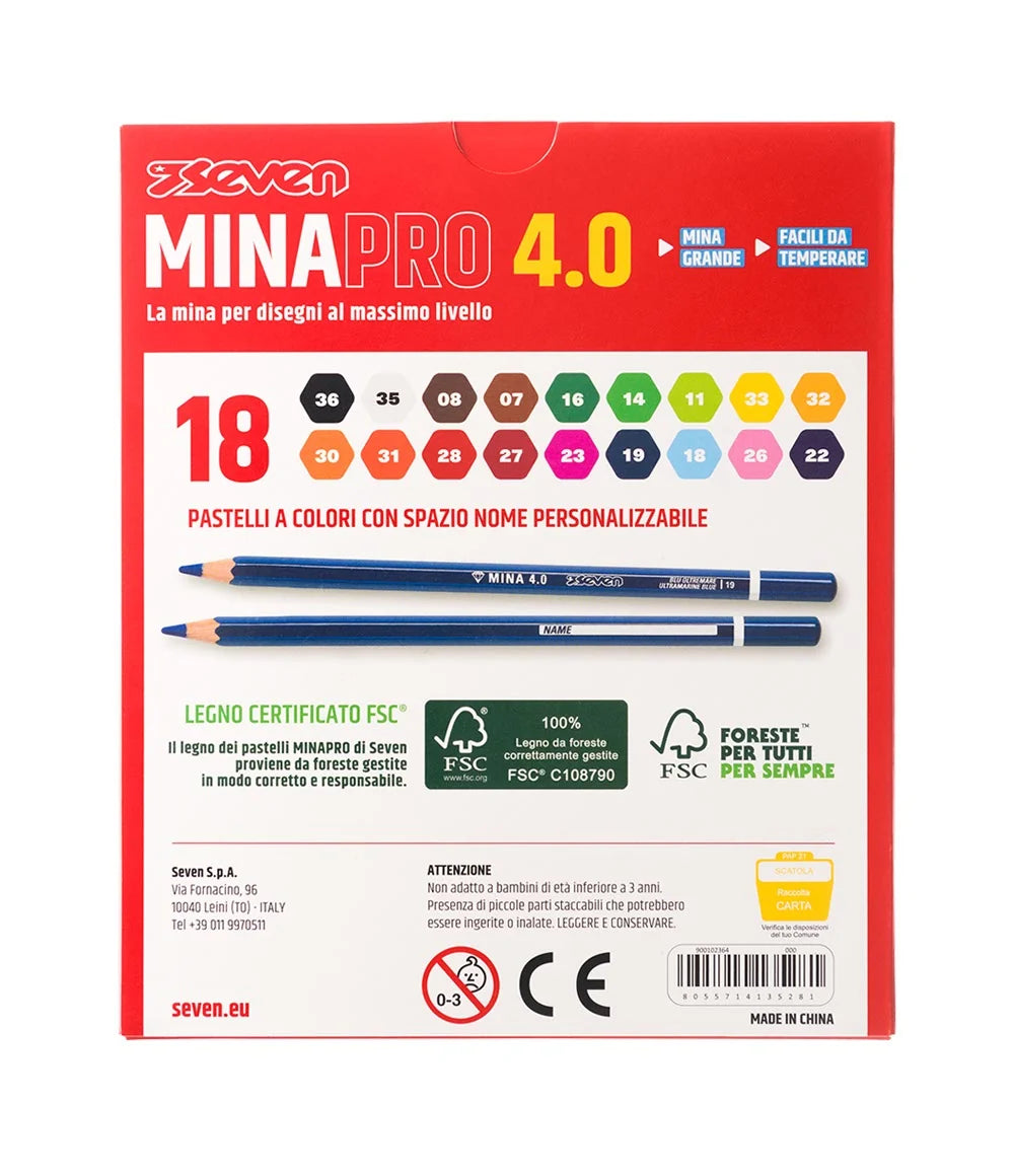Pastelli Seven® MinaPro 4.0 - confezione da 18