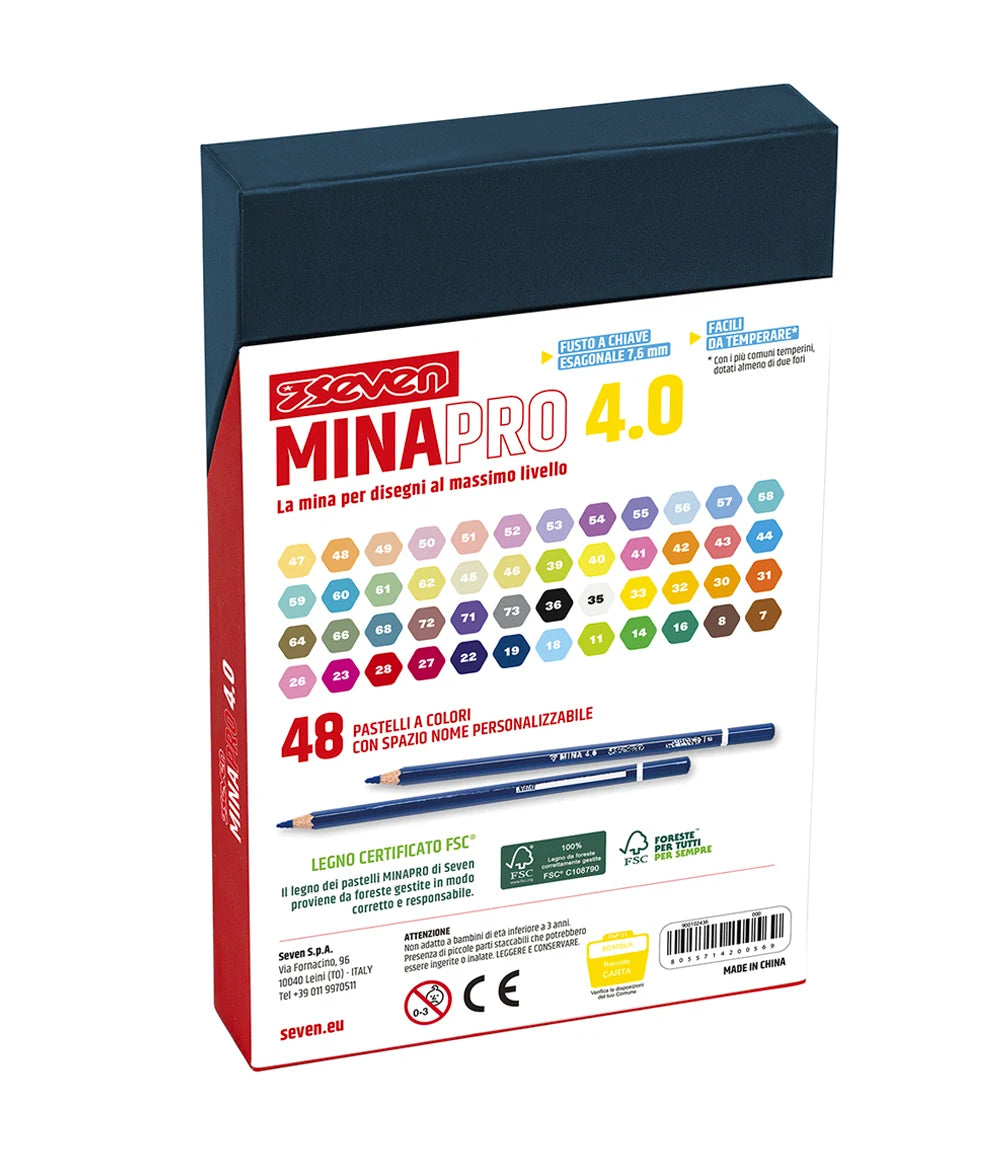 Pastelli Mix a Colori Seven® Mina Pro 4.0 - confezione da 48