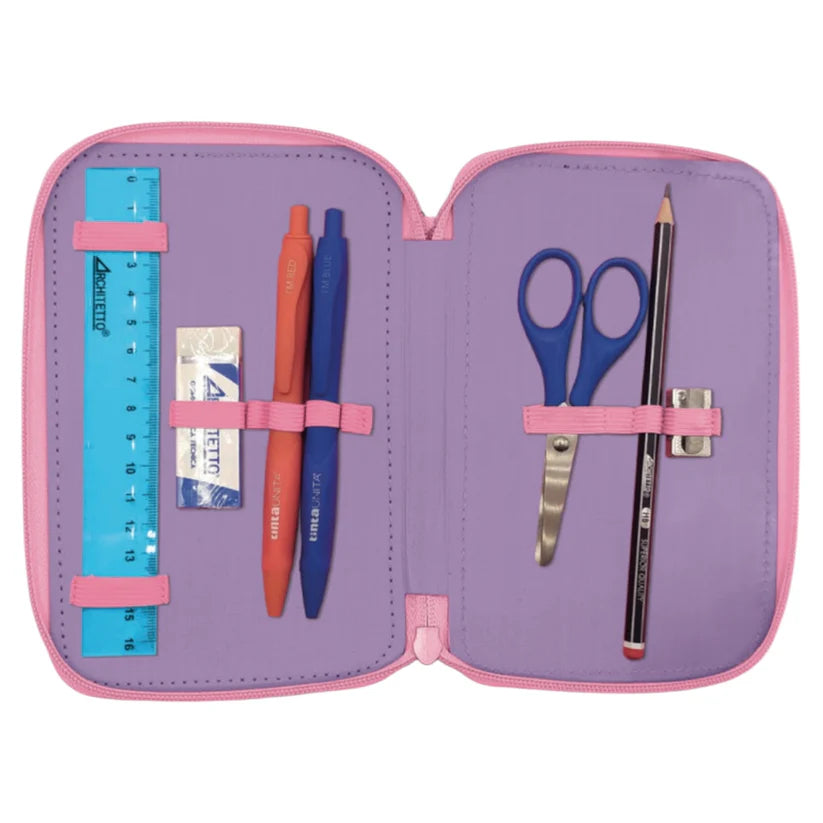 Astuccio Triplo Glamour Rosa - Tinta Unita