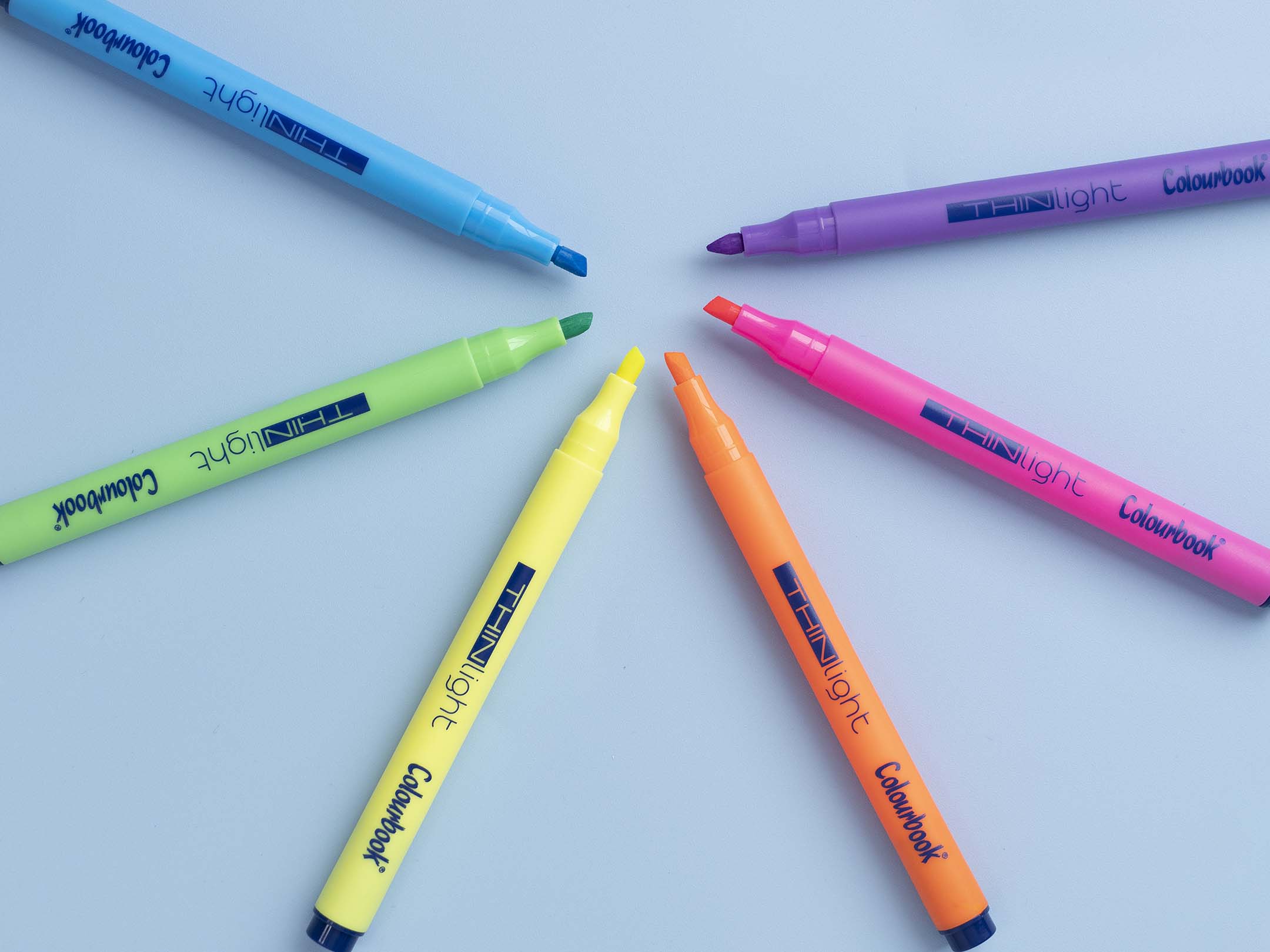 Taschetta 6 evidenziatori fluo Thin Light - Colourbook