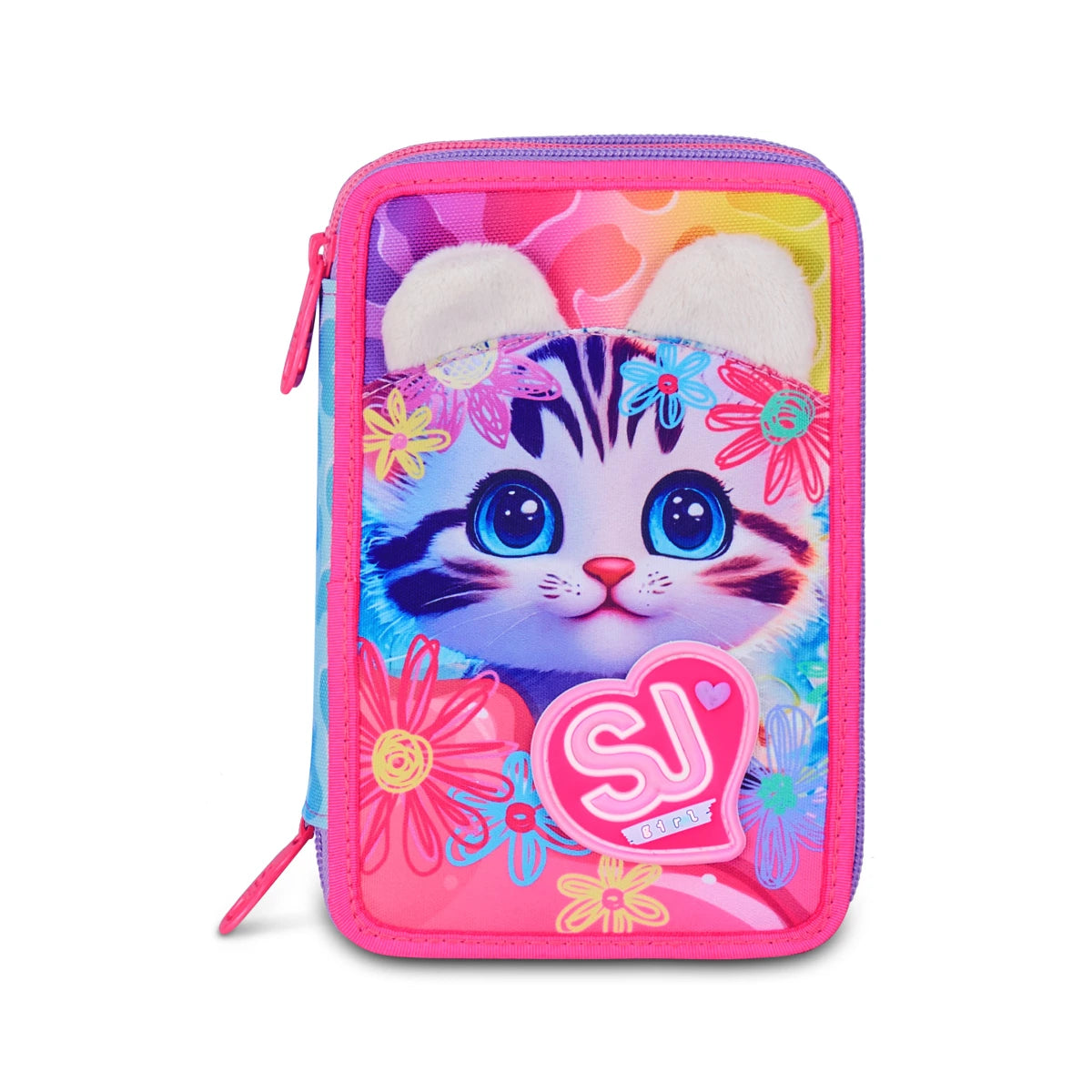 Astuccio SJ 3 ZIP - GATTINO - Cat and Air Girl  Seven