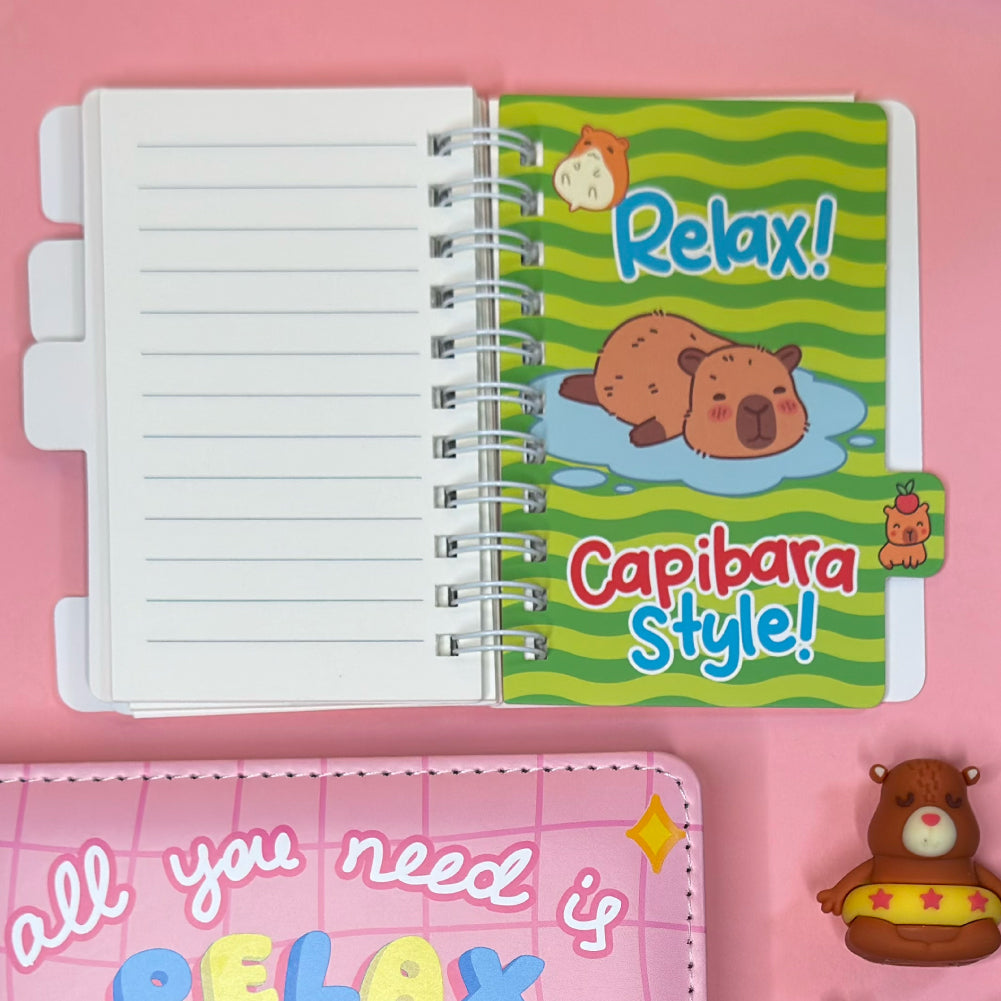 Mini blocchetto Capybara con spirale - Tinta Unita