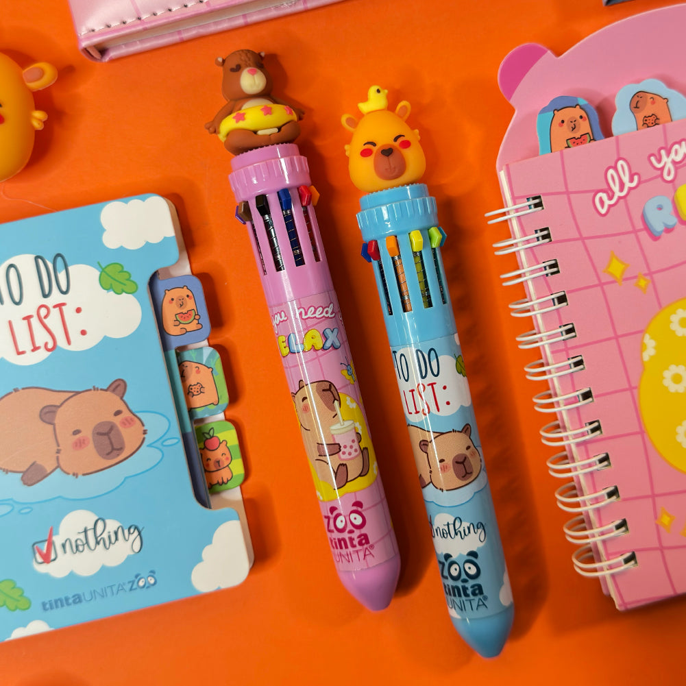 Penna 10 colori Capybara - Tinta Unita Zoo