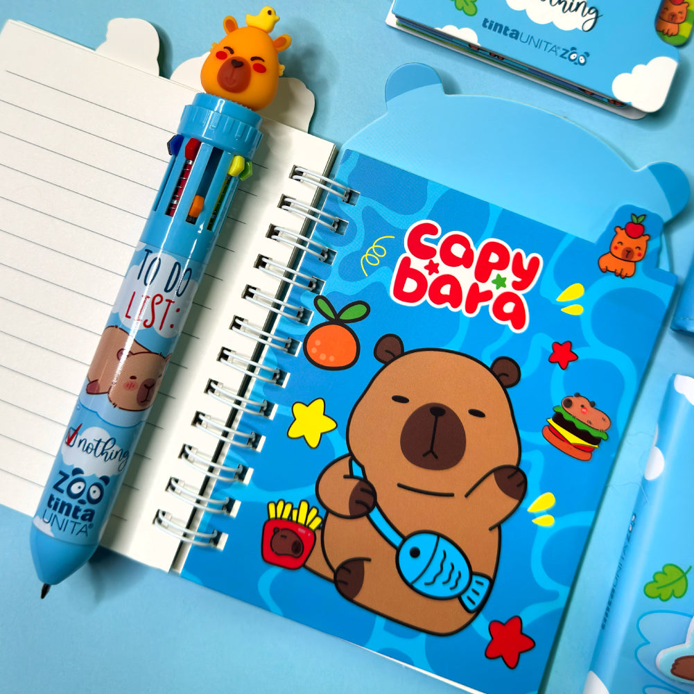 Mini blocchetto Capybara con spirale e orecchie  - Tinta unita