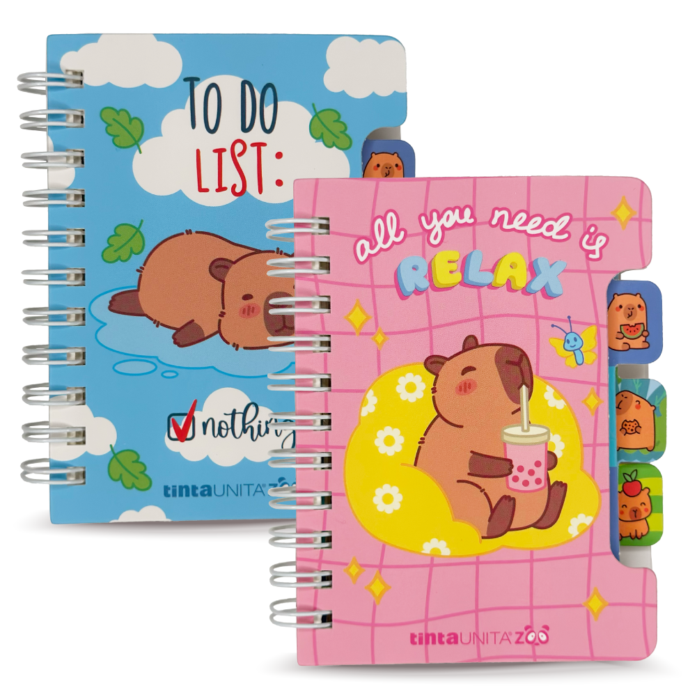 Mini blocchetto Capybara con spirale - Tinta Unita