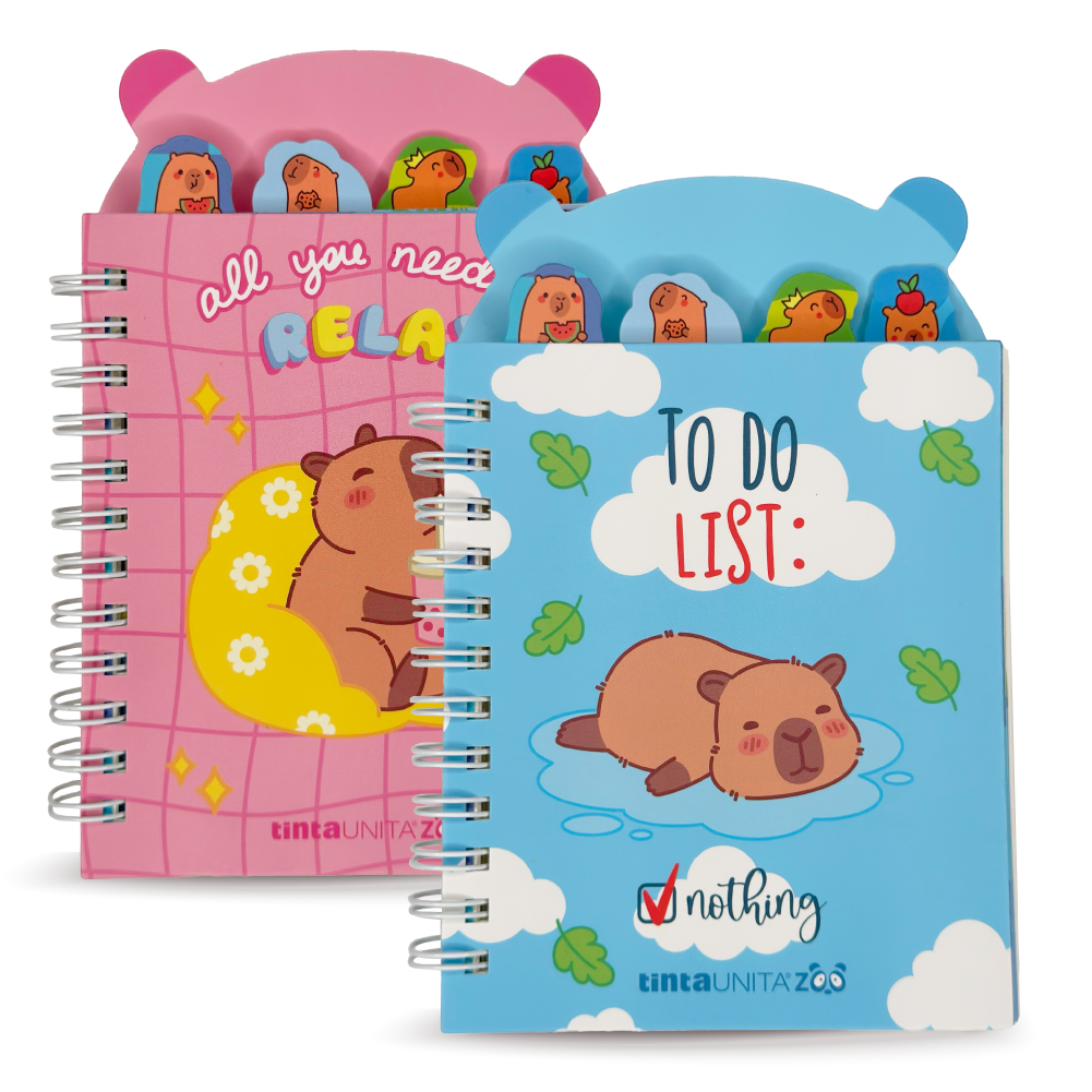 Mini blocchetto Capybara con spirale e orecchie  - Tinta unita