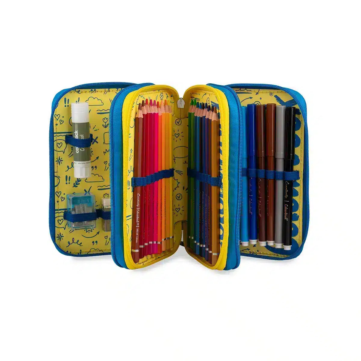 Astuccio 3 zip Bicolor - Colourbook