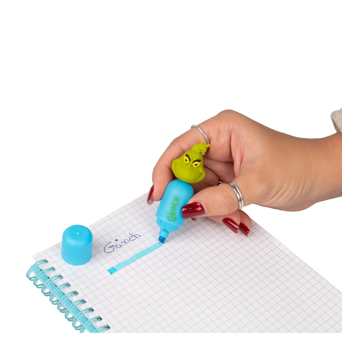 Set 3 evidenziatori The Grinch con Testa 3D – Tratto fluo