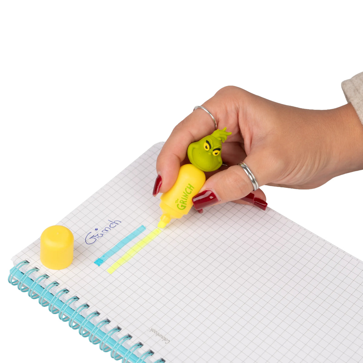 Set 3 evidenziatori The Grinch con Testa 3D – Tratto fluo