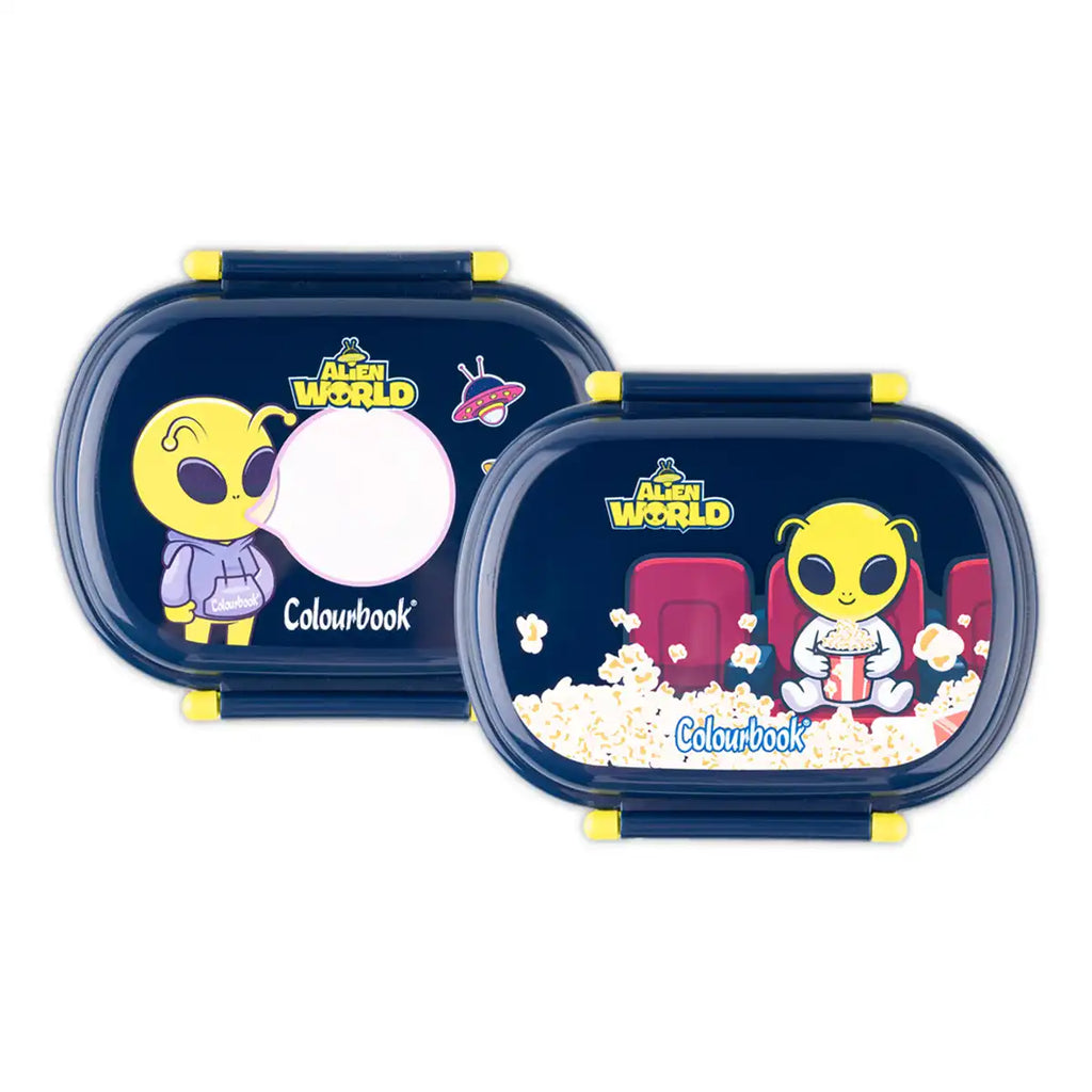 Portamerenda Alien World con separatore e posate – BPA Free