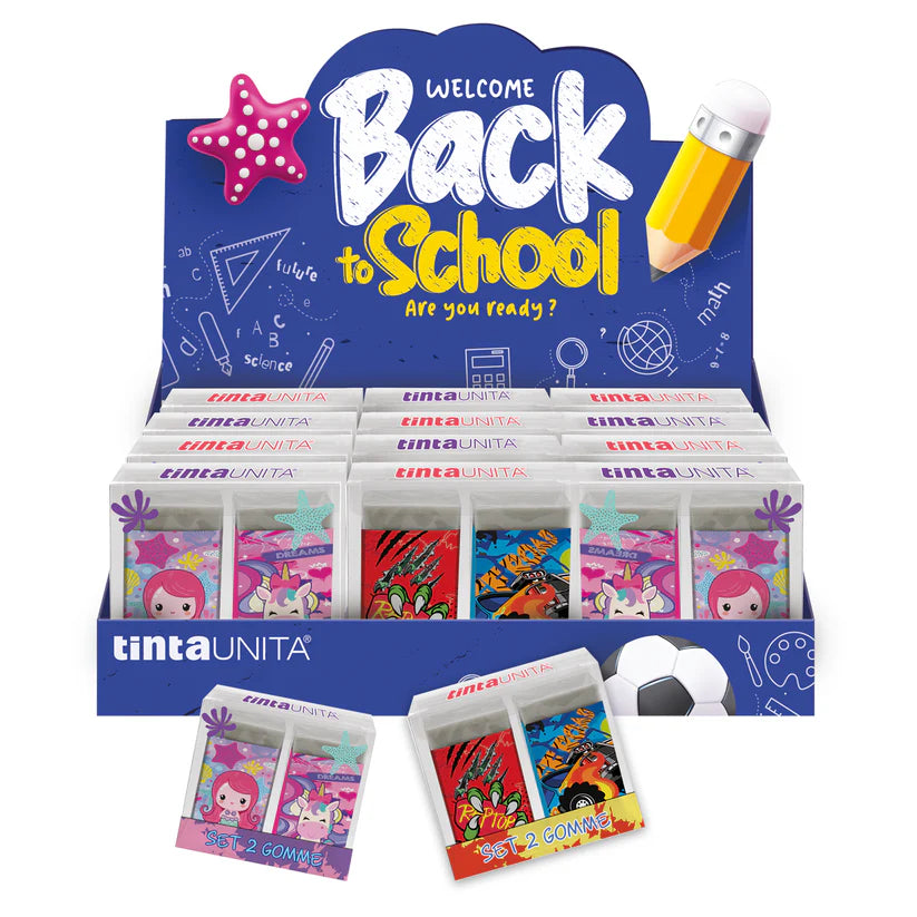 Set due gomme - Tinta Unita Back To School