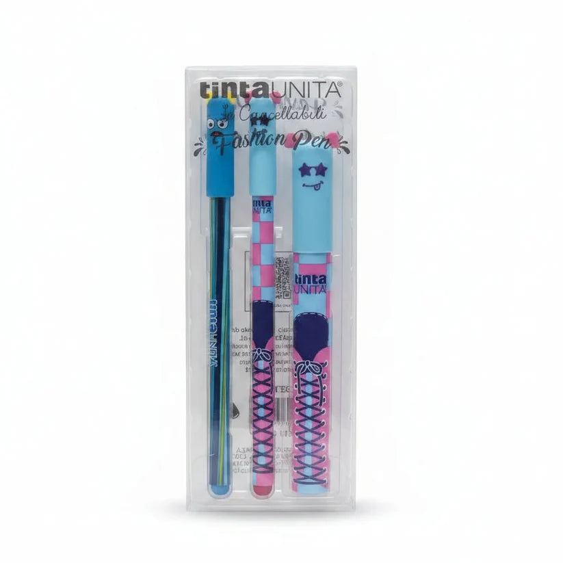 Set 2 Penne Cancellabili Fashion con Refill - Tinta Unita
