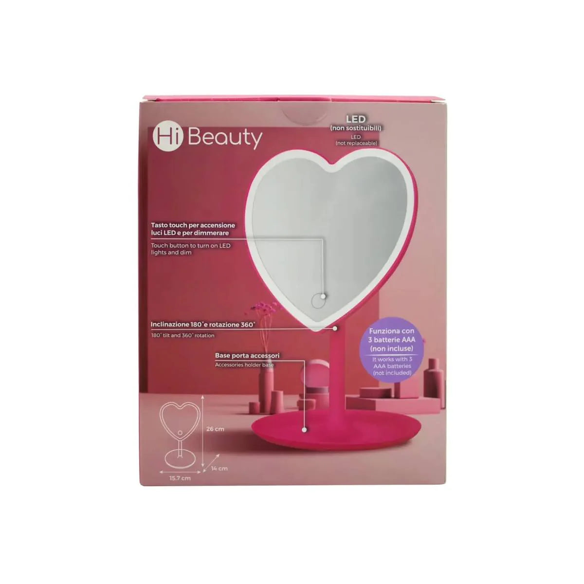 Specchio Led Per Trucco Cuore