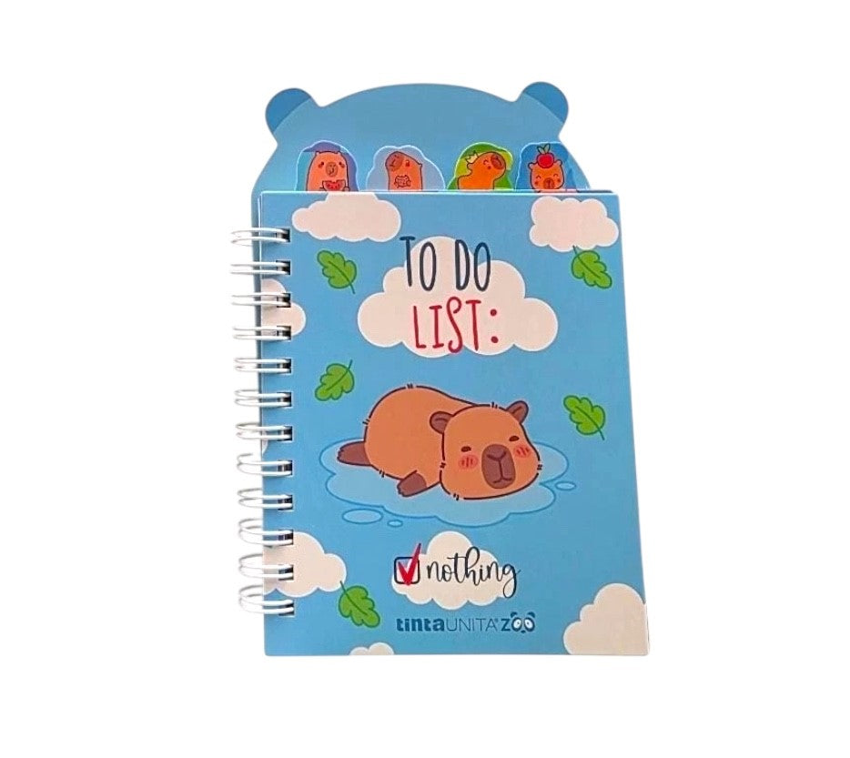 Mini blocchetto Capybara con spirale e orecchie  - Tinta unita