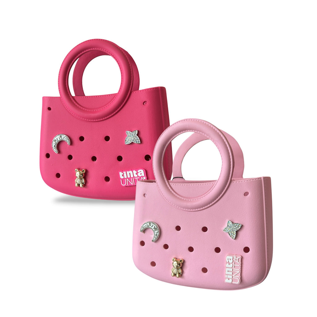 Borsa 80's con pins effetto metal - Tinta Unita Click