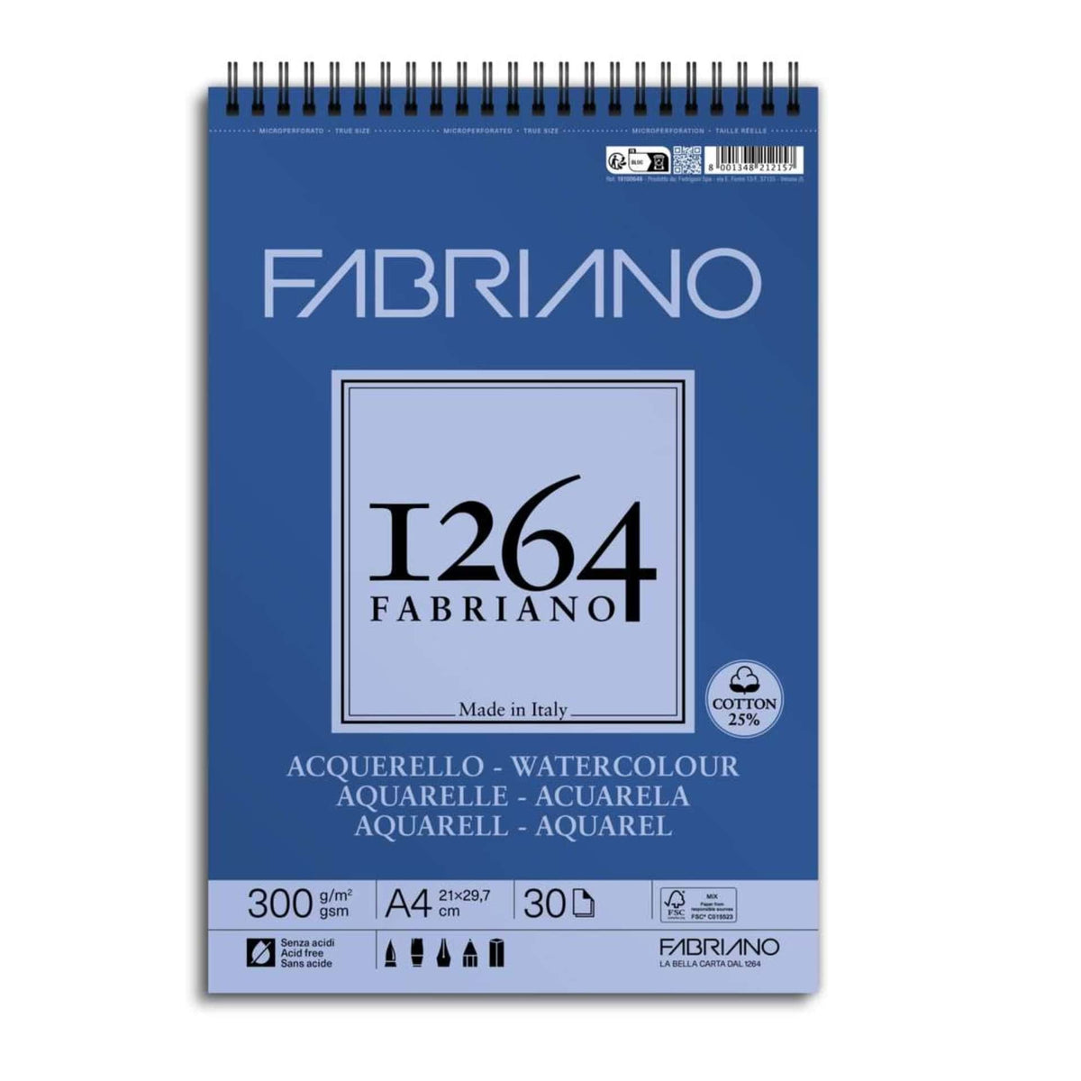 Fabriano 1264 Acquerello Blocco spiralato