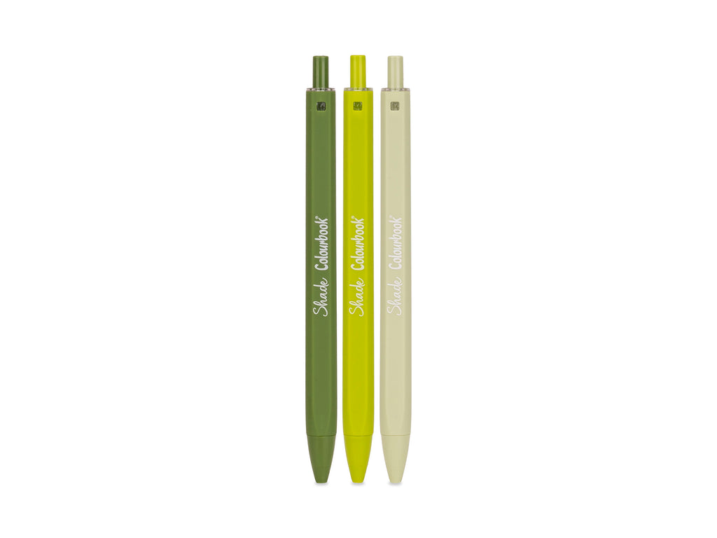 Set 3 penne a sfera – Shade verde salvia inchiostro nero