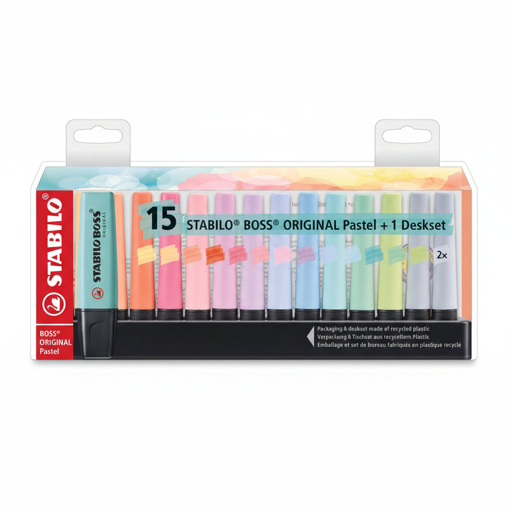 Evidenziatore STABILO BOSS ORIGINAL Pastel Set da 15