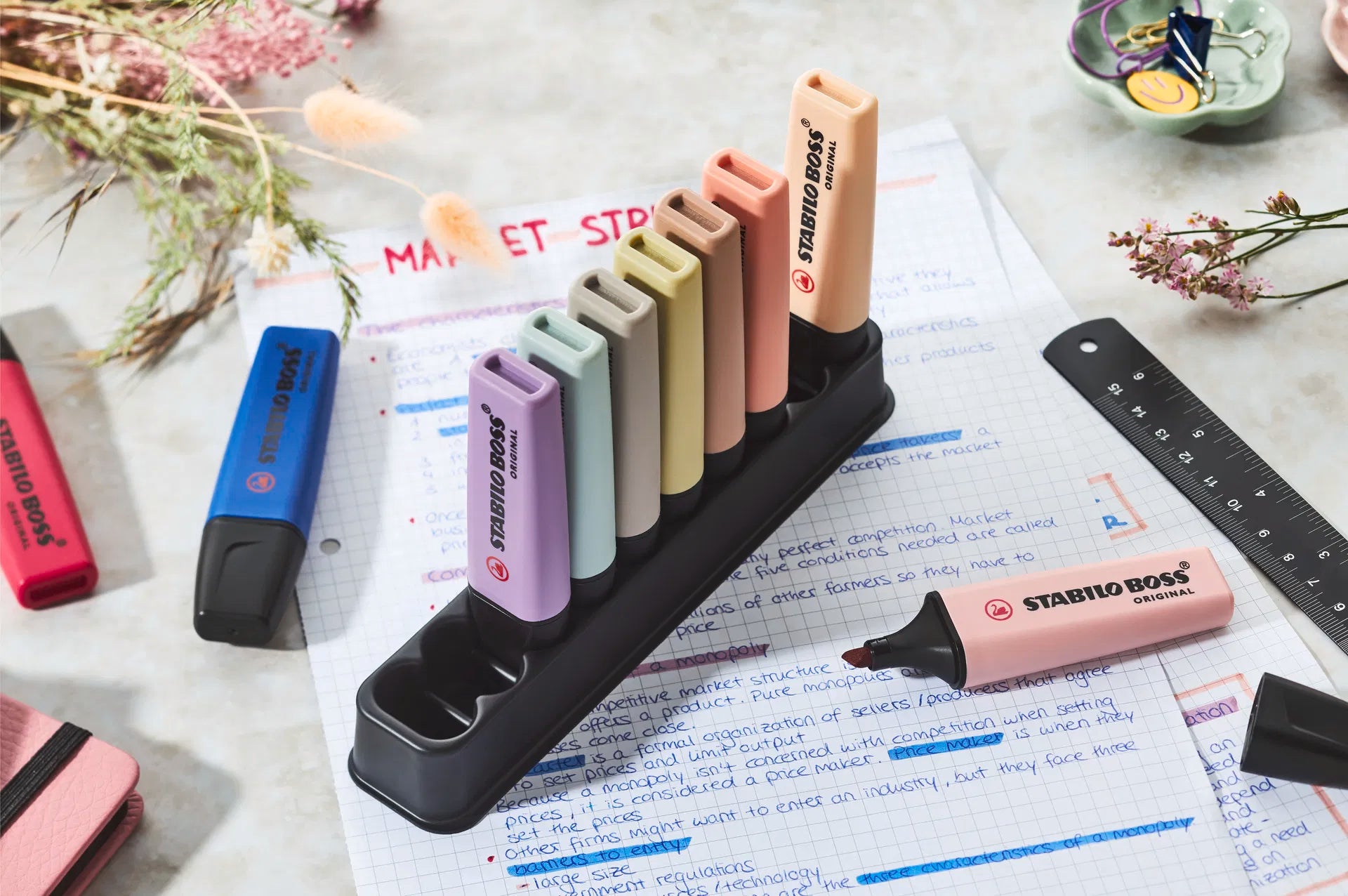 Deskset 10 evidenziatori Stabilo BOSS Original NatureCOLORS