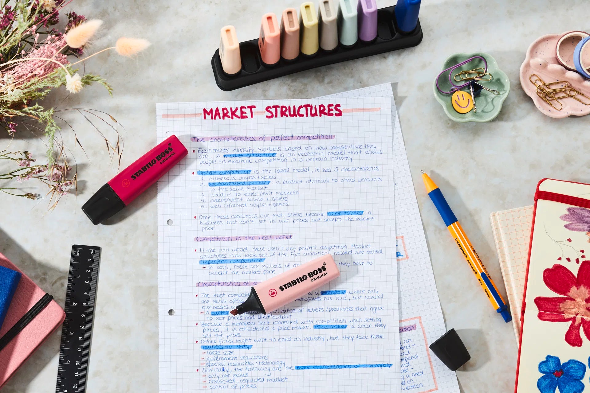 Deskset 10 evidenziatori Stabilo BOSS Original NatureCOLORS