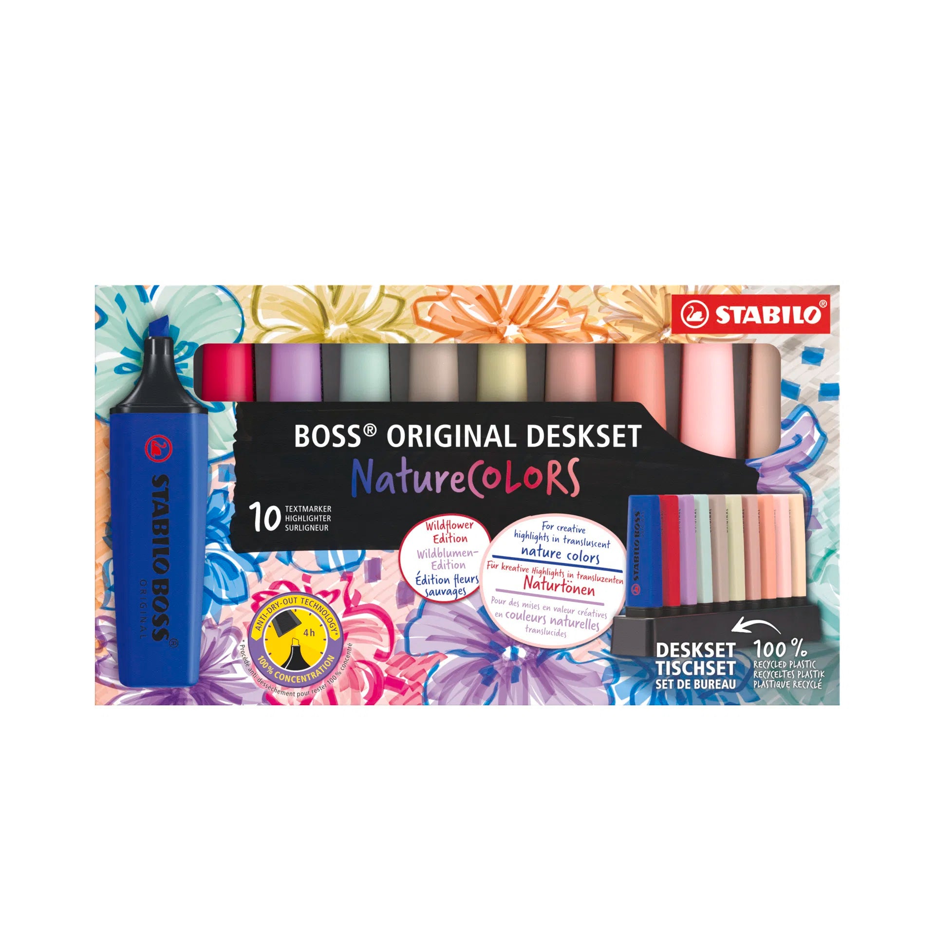 Deskset 10 evidenziatori Stabilo BOSS Original NatureCOLORS