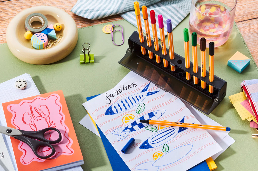 Fineliner STABILO point 88 Click set con 10 colori