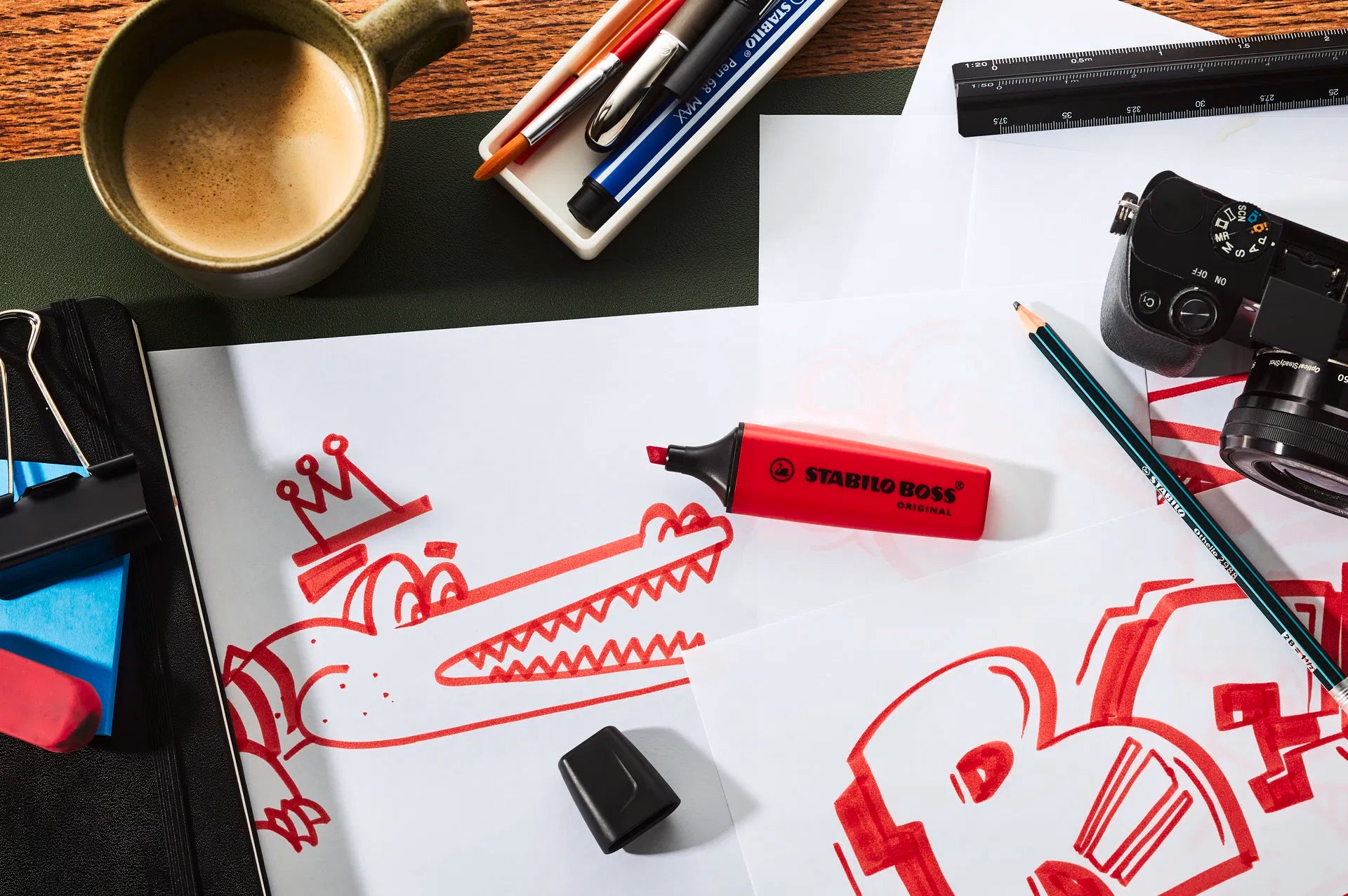 Evidenziatore Rosso STABILO BOSS ORIGINAL