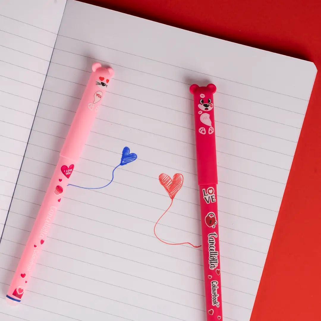 Set 2 penne gel cancellabili Cancellotte in Love - Colourbook