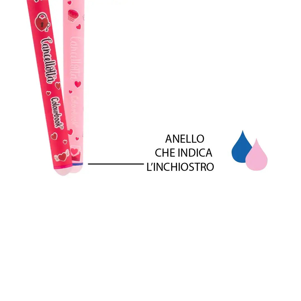 Set 2 penne gel cancellabili Cancellotte in Love - Colourbook